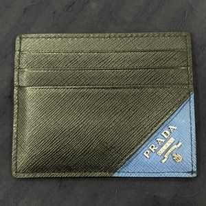 PRADA MENS SAFFIANO LEATHER CARD HOLDER